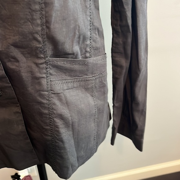 Eileen Fisher Grey Sp Oragnic Linen Button Oversize Jacket Blazer - Picture 4 of 8